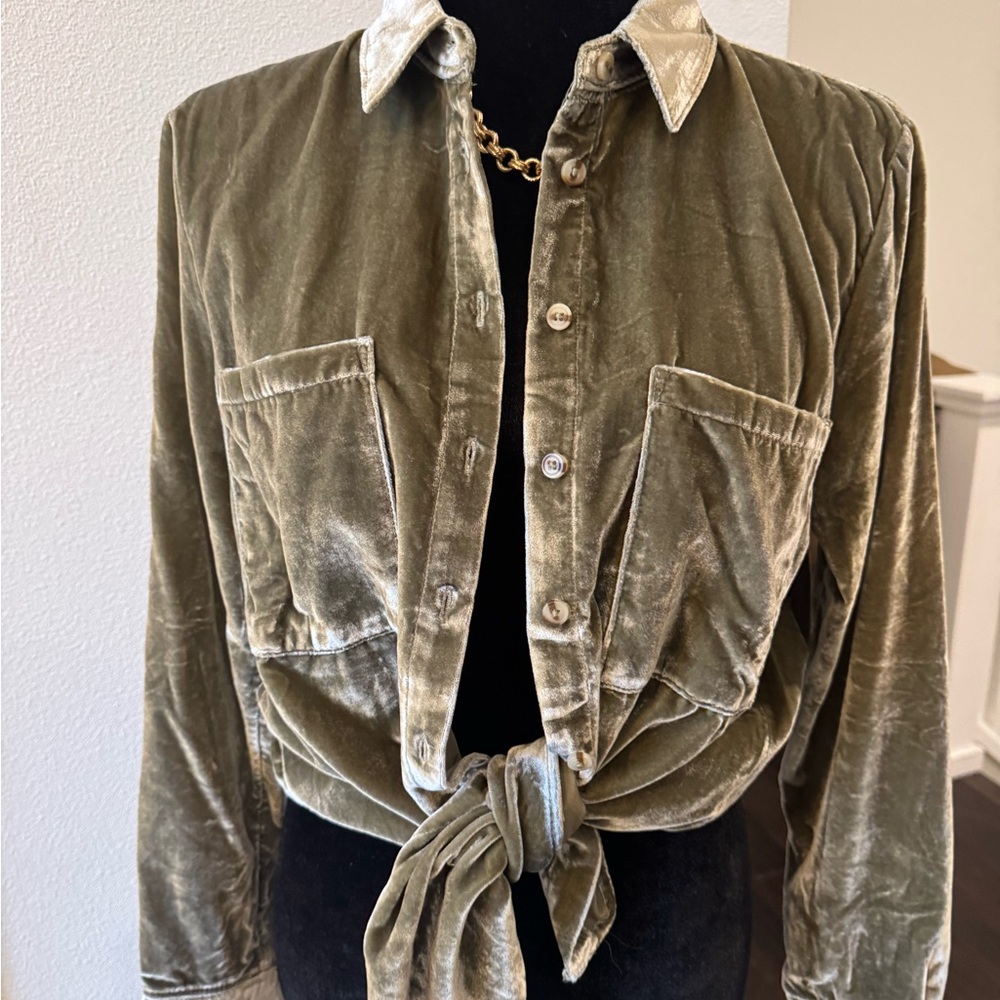 Velvet Tie-Front Jacket